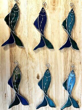 Fish Stained Glass Decor- 6 Total